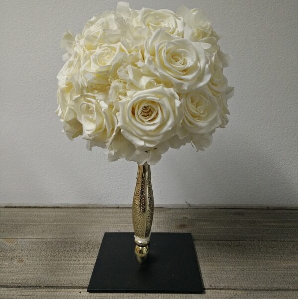 Bruidsboeket gevriesdroogd DAV011 witte rozen