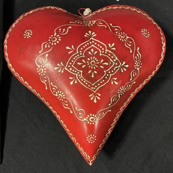 Metalen Rood Hart met versiering 25cm Valentijnsgeschenk of Trouwdecoratie