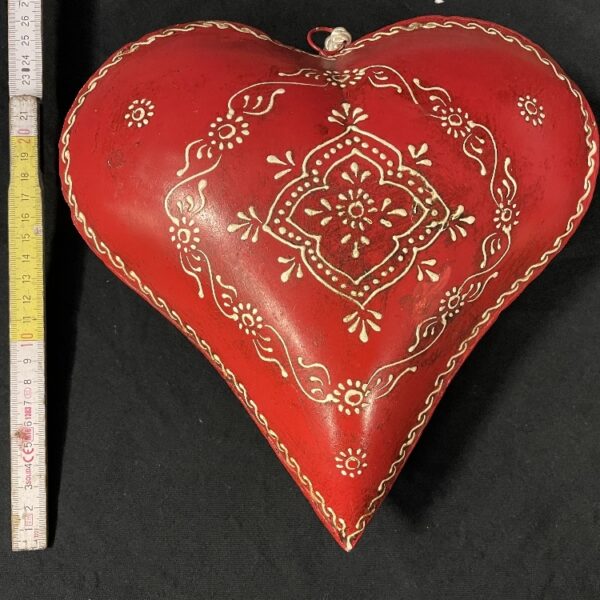 Metalen Rood Hart met versiering 25cm Valentijnsgeschenk of Trouwdecoratie