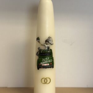 Huwelijkskaars “Just Married” Auto – 35 cm