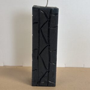 Kaars Balk Zwart met Groeven